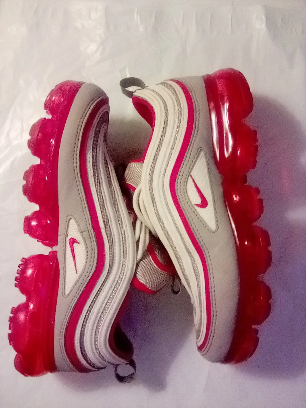 Nike Kids' Red and White Air Bubble Sneakers